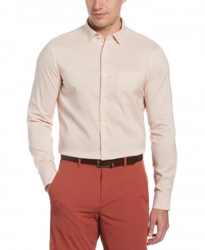 Perry Ellis Big & Tall Total Stretch Heather Shirt Peach Whip | 174BNFDQV