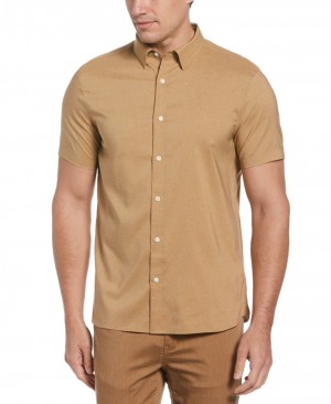 Perry Ellis Big & Tall Total Stretch Heather Shirt Bistre | 128AIWVJF