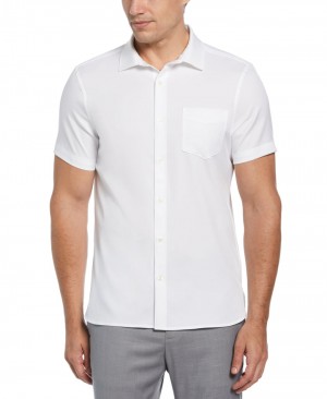 Perry Ellis Big & Tall Total Stretch Solid Shirt Bright White | 734GZLUCV