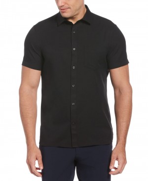 Perry Ellis Big & Tall Total Stretch Solid Shirt Black | 318GUHOKZ