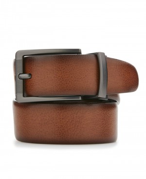 Perry Ellis Burnished Leather Belt Brown | 214KODZUV