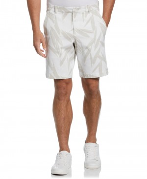 Perry Ellis Cotton Twill Printed Shorts Bright White | 857AVENMK