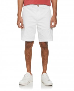 Perry Ellis Flat Front Stretch Chino Short Bright White | 561DSBINA