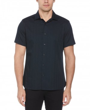 Perry Ellis Floral Jacquard Shirt Black | 461NUOWHS