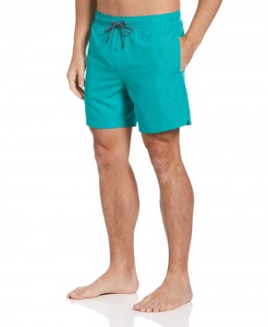 Perry Ellis Logo Print Swim Short Ocean Floor | 083EXLKAQ