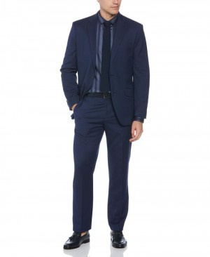 Perry Ellis Machine Washable Deep Navy Textured Suit Navy | 215XNWYRU