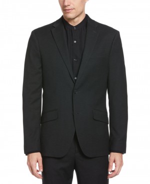 Perry Ellis Machine Washable Textured Suit Jacket Black | 825XRNCHD