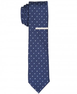 Perry Ellis NEW! Lady K Neat Tie Navy | 375OHDINW