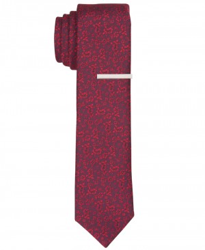 Perry Ellis NEW! Olvera Floral Tie Red | 749RMDIWA