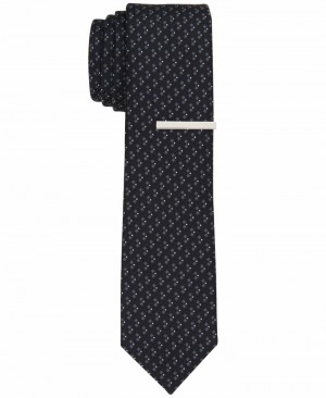 Perry Ellis NEW! Samsom Mini Slim Tie Black | 290UOSTFR