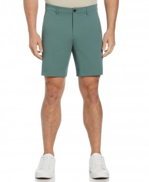 Perry Ellis NEW! Stretch Solid Tech Short Dark Forest | 045ZTMOPR