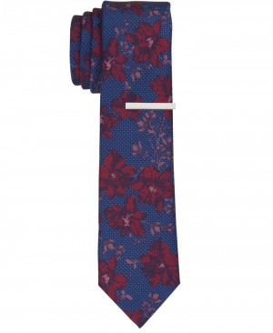 Perry Ellis NEW! Tarner Floral Slim Tie Navy | 368VDACXU