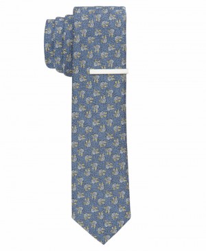 Perry Ellis Rona Floral Tie Blue | 973JBRUFY