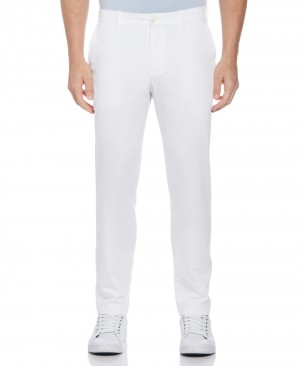 Perry Ellis Skinny Fit Anywhere Flat Front Stretch Chino Bright White | 106WKVEMZ