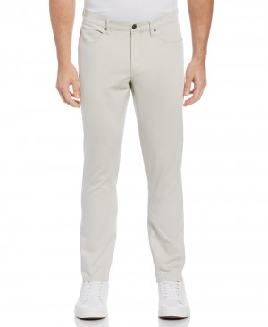 Perry Ellis Slim Fit Anywhere Five Pocket Pant Stone | 749IEFLTP