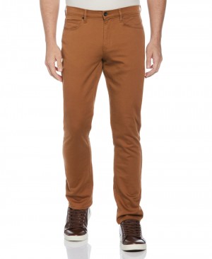 Perry Ellis Slim Fit Anywhere Five Pocket Pant Nuthatch | 756HSIBET