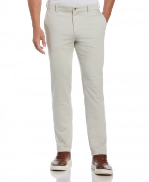 Perry Ellis Slim Fit Anywhere Stretch Chino Pant Stone | 078WPKJFQ