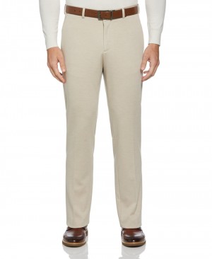 Perry Ellis Slim Fit Solid Knit Suit Pant Light Taupe | 463NBZLEJ