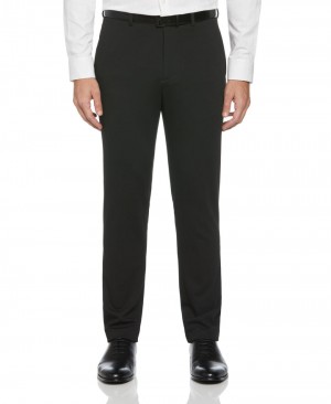 Perry Ellis Slim Fit Solid Knit Suit Pant Black | 059VITEYH