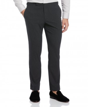 Perry Ellis Slim Fit Stretch Tuxedo Pant Charcoal Heather | 471XZNYLT