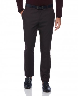 Perry Ellis Slim Fit Stretch Washable Suit Pant Fudge | 321HRSYFI