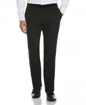 Perry Ellis Slim Fit Tech Portfolio Dress Pant Black | 328RBYLVU