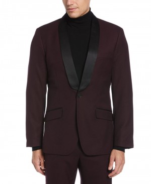 Perry Ellis Slim Fit Textured Tuxedo Jacket Port | 402YTZXDN