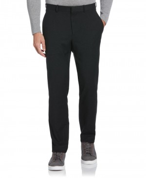 Perry Ellis Slim Fit Washable Suit Pant Black | 089KIDHVC