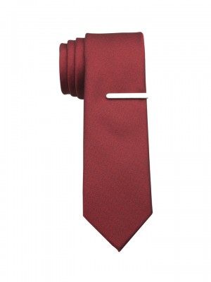 Perry Ellis Slim Sable Solid Tie Red | 378ZBAYSD