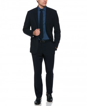 Perry Ellis Slim fit Deep Navy Textured Suit Navy | 218JEHBWD