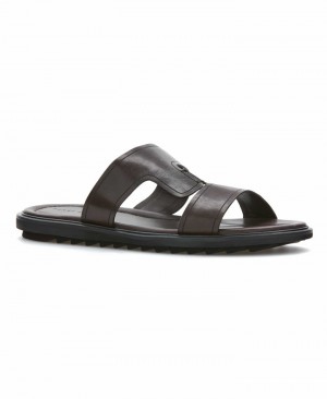 Perry Ellis Slip-On Sandals Dark Brown | 928KORBFI