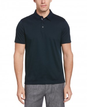 Perry Ellis Smart Interlock Solid Polo Dark Sapphire | 129NODWXQ