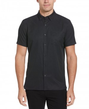 Perry Ellis Total Stretch Slim Fit Dot Print Shirt Abbey Stone | 912TABHUJ