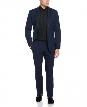 Perry Ellis Very Slim Fit Navy Tuxedo Navy | 372XAFZGE