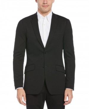 Perry Ellis Very Slim Fit Neat Knit Suit Jacket Black | 295KEVAWQ