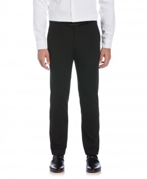 Perry Ellis Very Slim Fit Neat Knit Suit Pant Black | 687RJSTUG