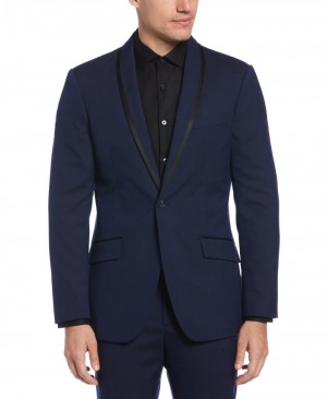 Perry Ellis Very Slim Fit Tuxedo Jacket Dark Sapphire | 472AXDVWS