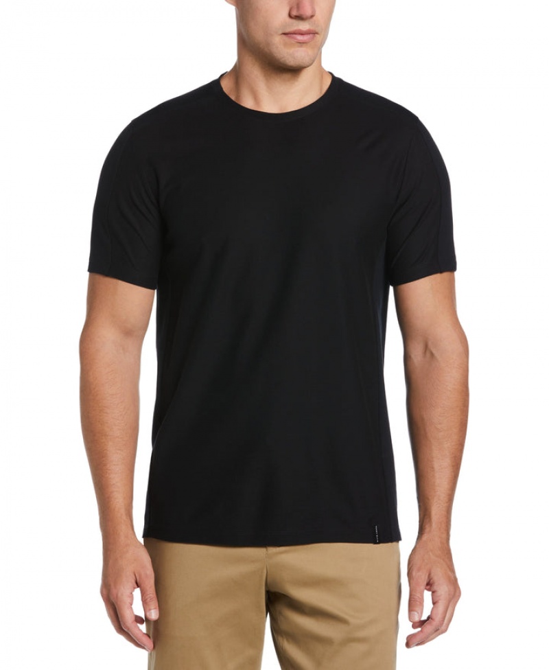 Perry Ellis Big & Tall Texture Block Tee Black | 650AKLZDG