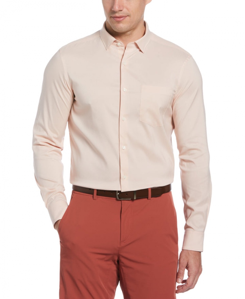 Perry Ellis Big & Tall Total Stretch Heather Shirt Peach Whip | 502YRWEJC