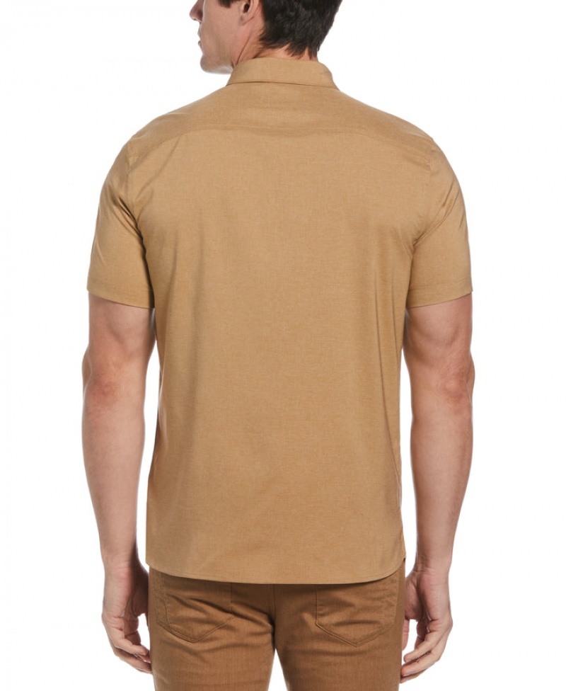 Perry Ellis Big & Tall Total Stretch Heather Shirt Bistre | 085VYXLFE