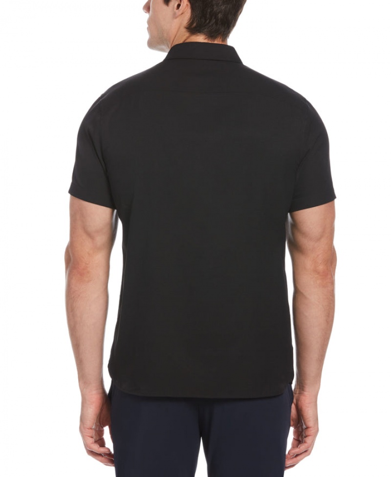 Perry Ellis Big & Tall Total Stretch Solid Shirt Black | 648UOTJYI