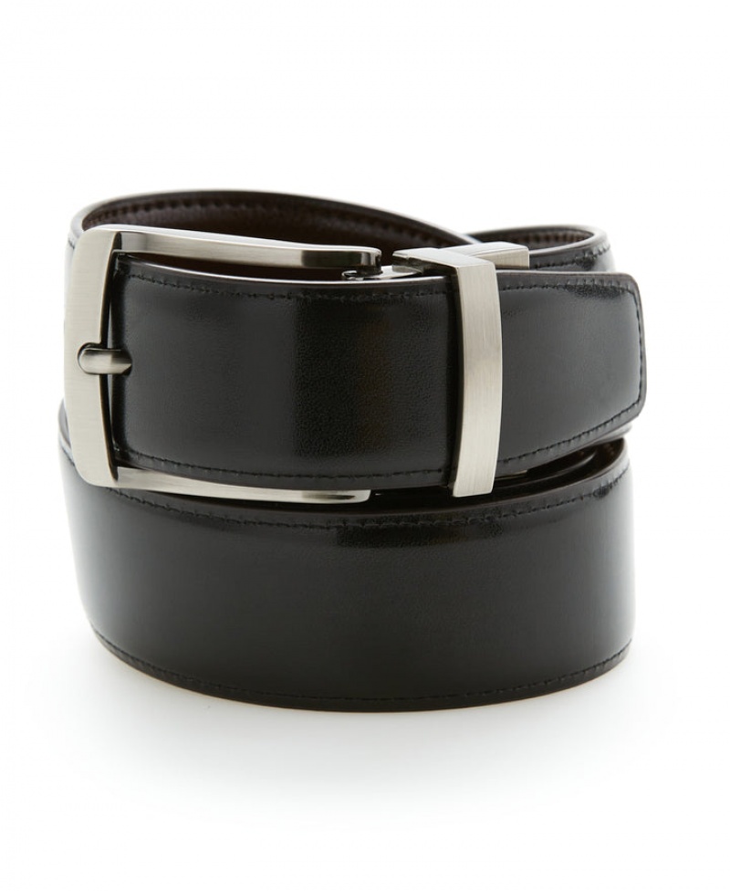 Perry Ellis Burnished Edge Belt Brown/Black | 954VBUYMG