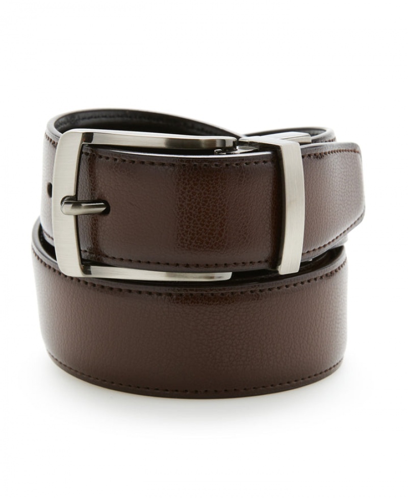 Perry Ellis Burnished Edge Belt Brown/Black | 954VBUYMG