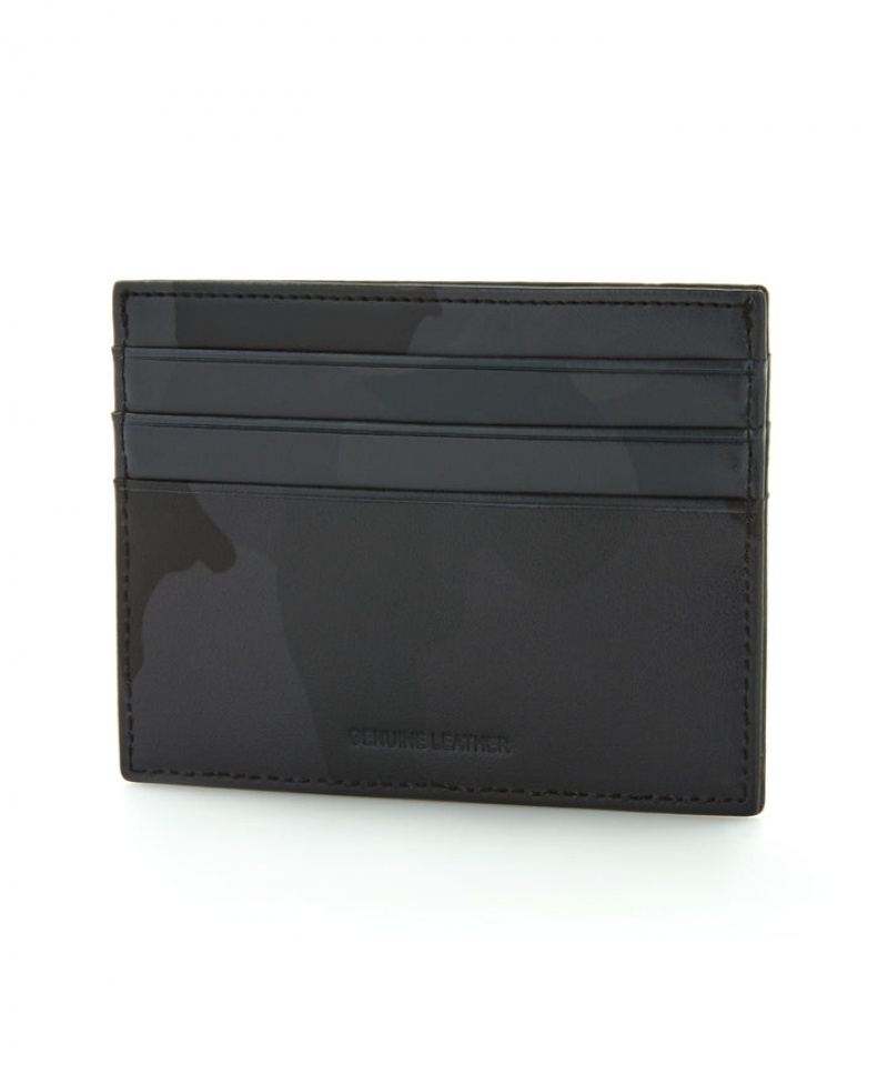 Perry Ellis Camo Six-Slot Card Case Blk | 795IGWYOP