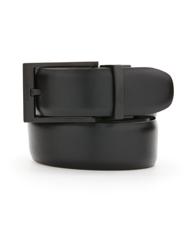 Perry Ellis Cap Reversible Leather Belt Blk Cop Blk/Brn | 160WXNJBD