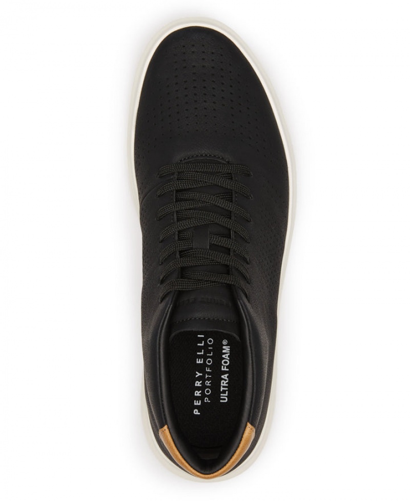 Perry Ellis Court Sport Mid Sneaker Black | 410TYJQNZ