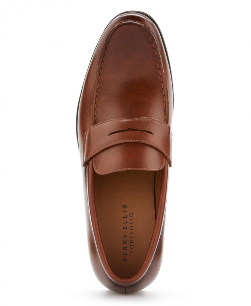 Perry Ellis Curt Shoe Dark Cognac | 624KQMTSG