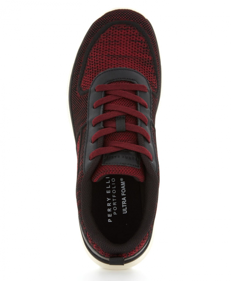 Perry Ellis Dash Sneaker Black/Red | 324JQGEDR