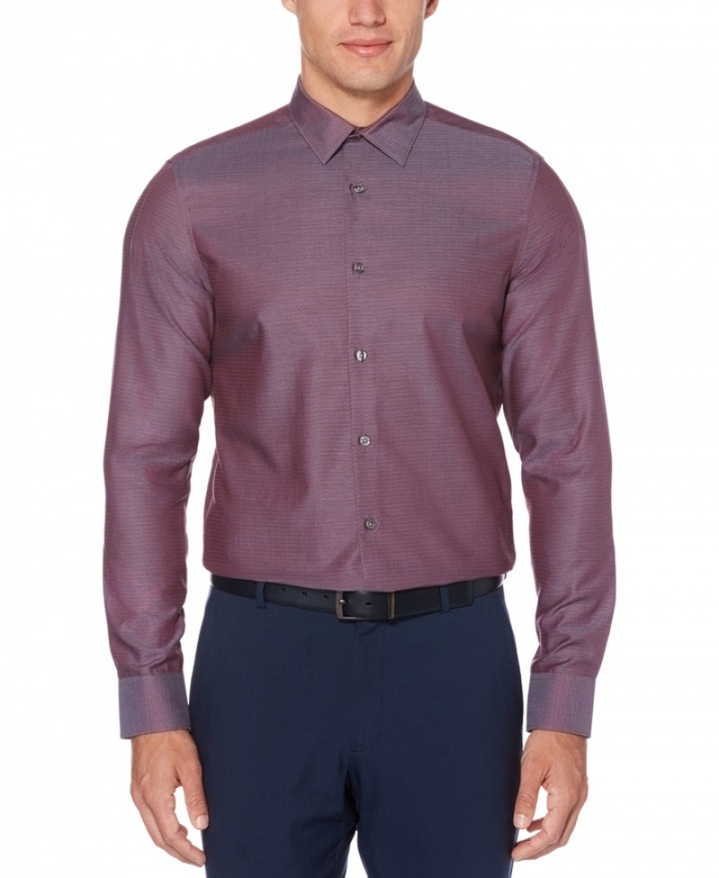 Perry Ellis Dobby Solid Resist Spill shirt Country Blue | 068NKTBAO