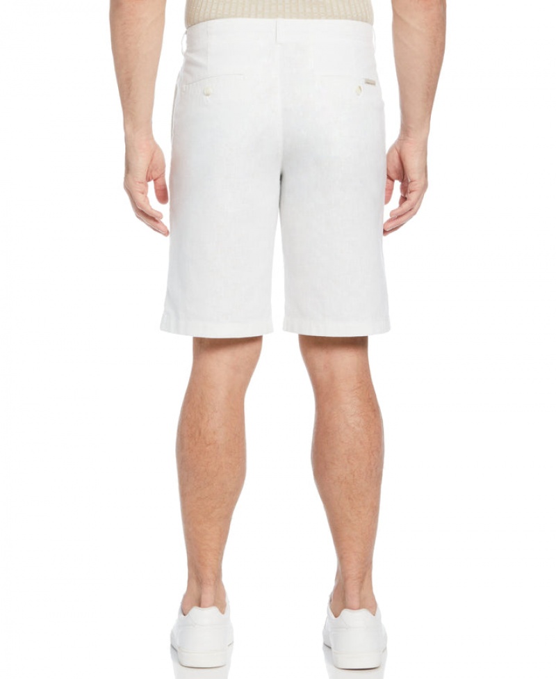 Perry Ellis Drawstring Linen Blend Stretch Short Bright White | 516OIBDEV